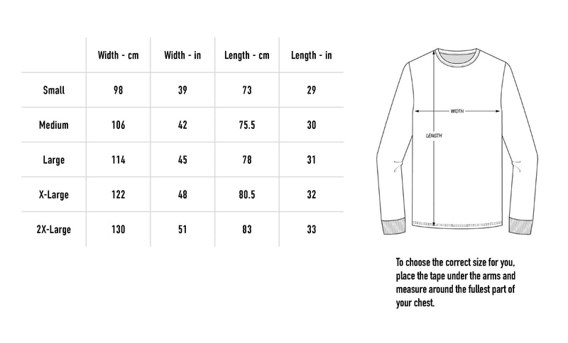 Size chart for All We Knew Longsleeve - Black
